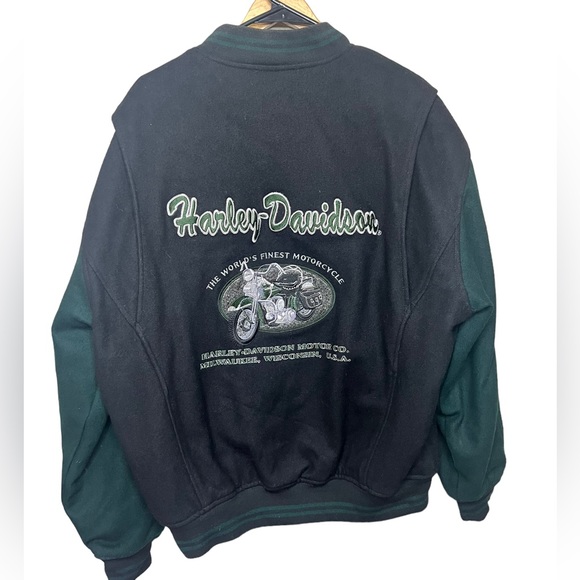 Harley Davidson wool blend varsity jacket. - Picture 3 of 5